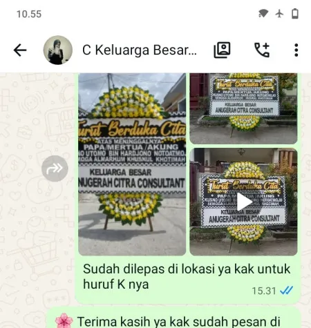 Pengiriman Papan Bunga Duka Lingga